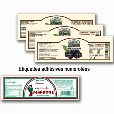 Etiquette adhésive numérotée