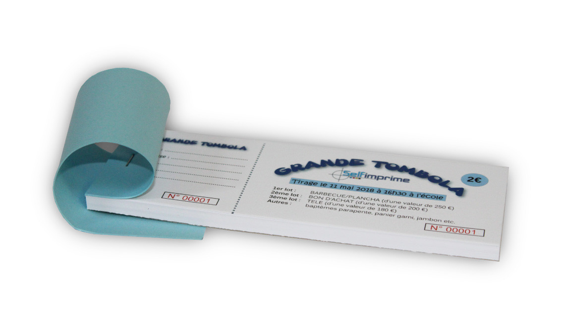 Ticket de tombola 3 souches