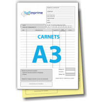 Carnet autocopiant A3 de 2 feuillets 