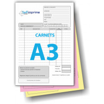 Carnet autocopiant A3 de 3 feuillets