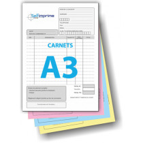 Carnet autocopiant A3 de 4 feuillets