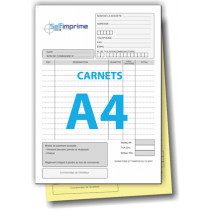 Carnet autocopiant A4 de 2 feuillets 