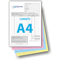 Carnet autocopiant A4 de 4 feuillets