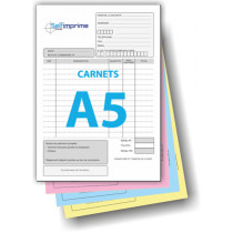 Carnet autocopiant A5 de 4 feuillets