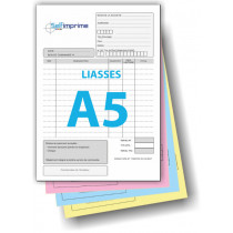 Liasse autocopiante A5 de 4 feuillets